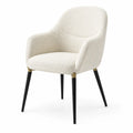Esszimmerstuhl Bouclé Stoff Creme mit Metallbeinen 82cm