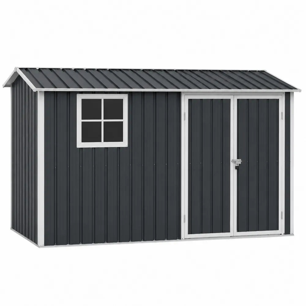 Metall Gartenschuppen mit Fenster Anthrazit 278x195x192 cm