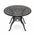 Runder Gartentisch aus Aluminium, Schwarz, Durchmesser 90 cm
