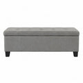Gepolsterte Bank mit Stauraum Grau 118 cm x 38 cm x 41 cm