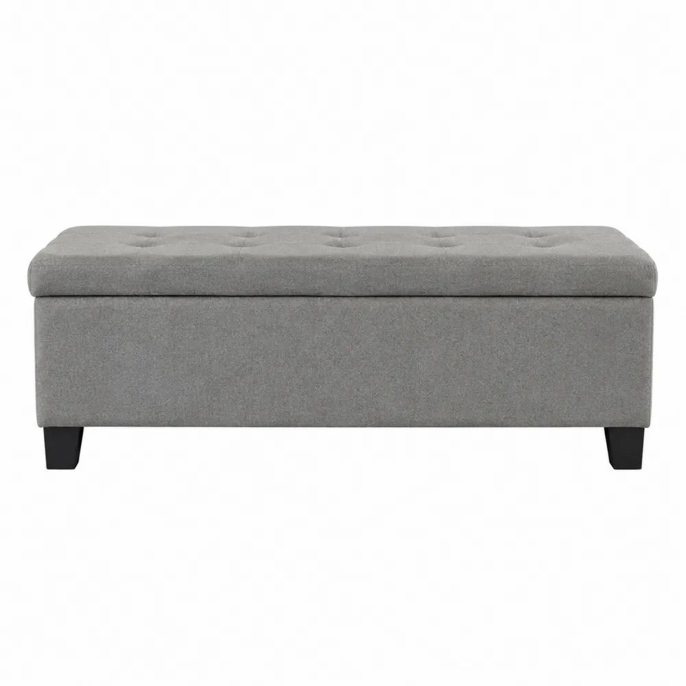 Gepolsterte Bank mit Stauraum Grau 118 cm x 38 cm x 41 cm