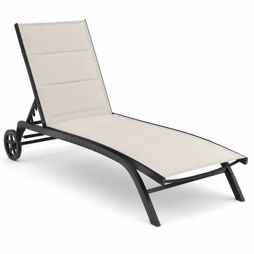 Gartenliege Aluminium Polyesternetz Beige