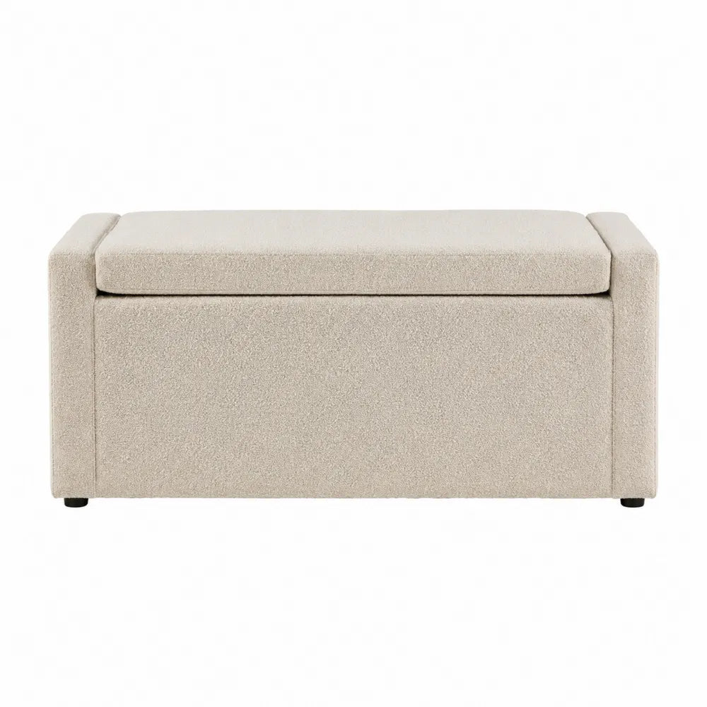 Rechteckige Bouclé Bank mit Stauraum 100x40x45 cm