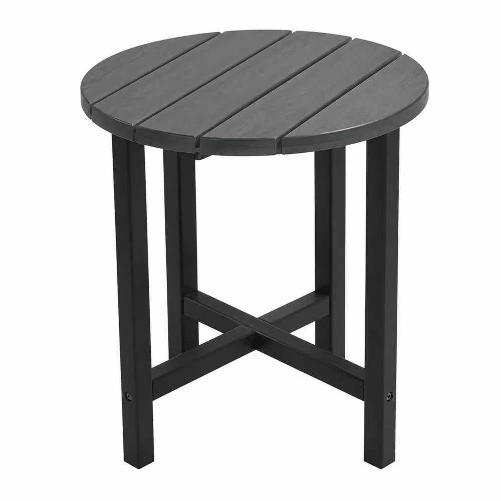 Runder Tisch aus Metall und Holzimitat Schwarz Ø 60 cm
