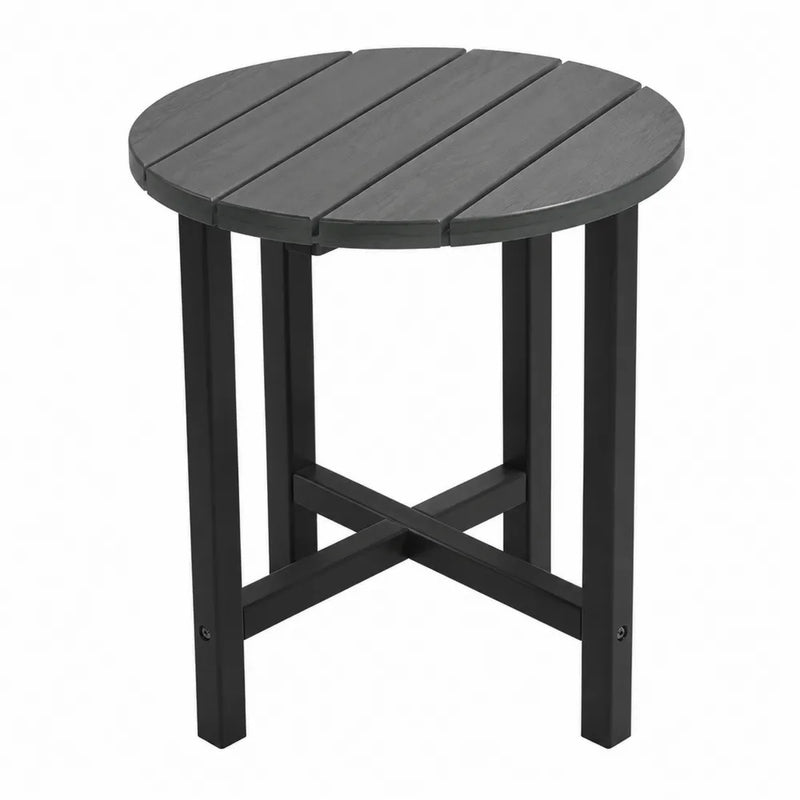 Runder Tisch aus Metall und Holzimitat Schwarz Ø 60 cm